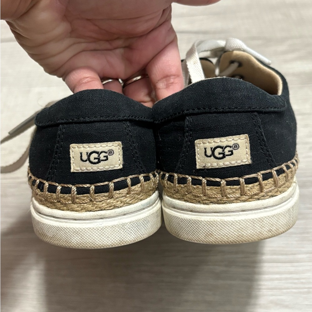 UGG Black and Cream Espadrille Shoes